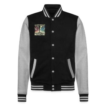 Experience the fascinating world of tornado hunting - College Sweat Jacket - black/heather grey - Front - Nik (191cm) & Marisol (170cm)