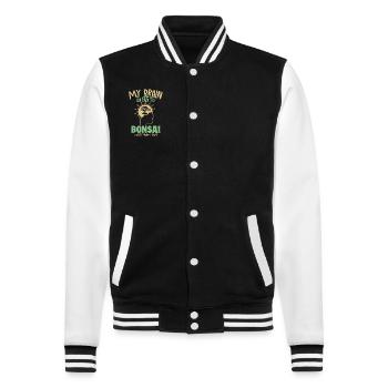 My Brain is 95% Bonsai Penjing Indoor Bonsai - College Sweat Jacket - black/white - Front - Nik (191cm) & Marisol (170cm)