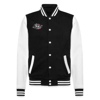 Magical Patriotism American Unicorn United States - College Sweat Jacket - black/white - Front - Nik (191cm) & Marisol (170cm)