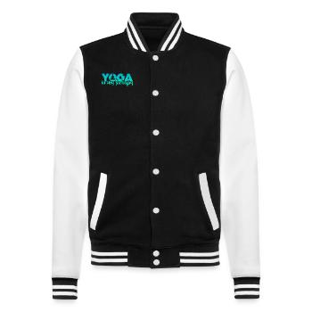 Yoga Is My Therapy - College Sweat Jacket - black/white - Front - Nik (191cm) & Marisol (170cm)