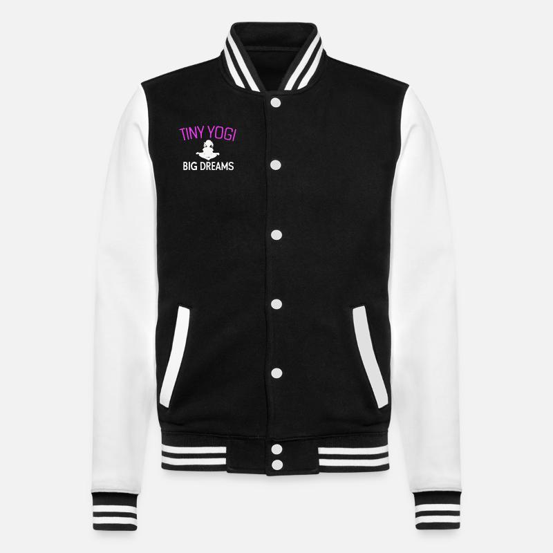 Tiny Yogi Big Dreams Meditation - College-Sweatjacke - Schwarz/Weiß