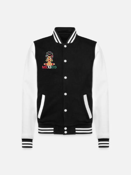 Mexico Flag Mexican Women - College Sweat Jacket - black/white