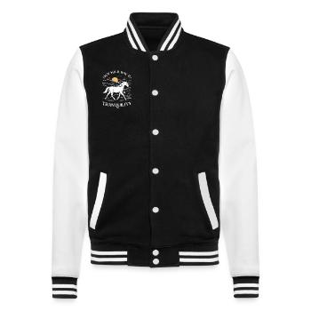 Healing through equine therapy and therapeutic - College Sweat Jacket - black/white - Front - Nik (191cm) & Marisol (170cm)