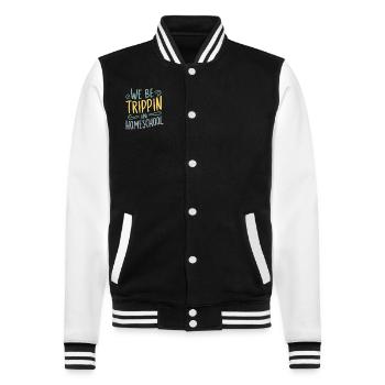 Homeschool Mom Dad Family Life Community Journey - College-Sweatjacke - Schwarz/Weiß - Vorne - Nik (191cm) & Marisol (170cm)