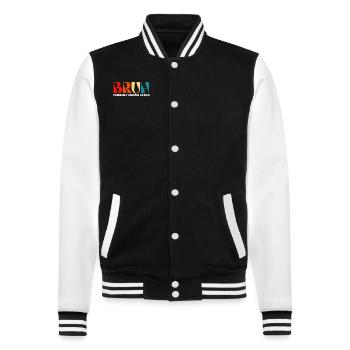 Bruh, früher bekannt als Papa - College-Sweatjacke - Schwarz/Weiß - Vorne - Nik (191cm) & Marisol (170cm)