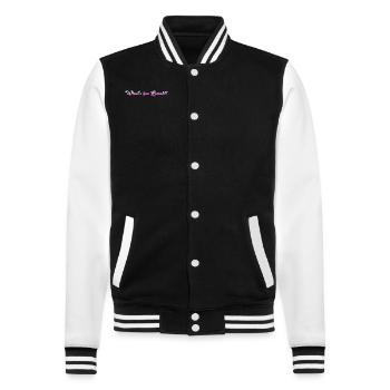 What's For Lunch? - College Sweat Jacket - black/white - Front - Nik (191cm) & Marisol (170cm)