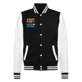 Homeschool Mom Dad Family Life Community Journey - College-Sweatjacke - Schwarz/Weiß - Vorne - Nik (191cm) & Marisol (170cm)