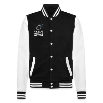 Stargazing And Meteor Shower Enthusiast - College-Sweatjacke - Schwarz/Weiß - Vorne - Nik (191cm) & Marisol (170cm)