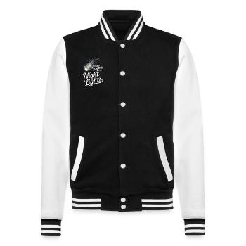 Stargazing And Meteor Shower Enthusiast - College-Sweatjacke - Schwarz/Weiß - Vorne - Nik (191cm) & Marisol (170cm)