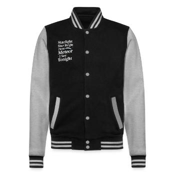 Stargazing And Meteor Shower Enthusiast - College-Sweatjacke - Schwarz/Grau meliert - Vorne - Nik (191cm) & Marisol (170cm)