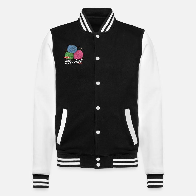 Crochet Crocheter Crocheter Gift - College Sweat Jacket - black/white