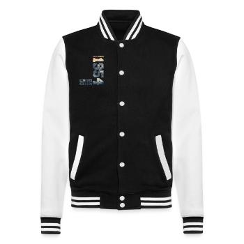 70th Birthday Original September 1954 Volume 54 - College Sweat Jacket - black/white - Front - Nik (191cm) & Marisol (170cm)