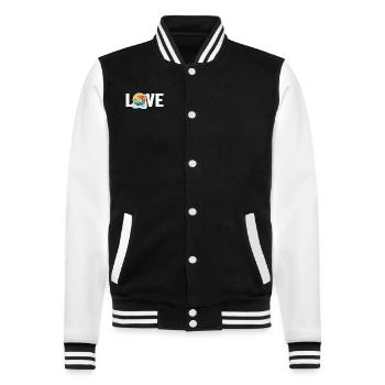 Liebe Trommler Team Paddler Liebhaber Drachenboot - College-Sweatjacke - Schwarz/Weiß - Vorne - Nik (191cm) & Marisol (170cm)