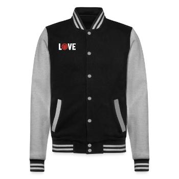 Elevator Love Technician Repair Inspector - College Sweat Jacket - black/heather grey - Front - Nik (191cm) & Marisol (170cm)
