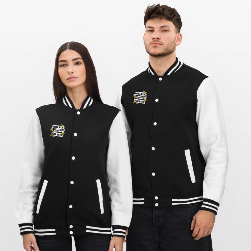 Will Fix Elevators For Beer Inspector Elevator College Sweat Jacket