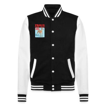 Whippet Dad Kleiner Englischer Windhund Geschenk - College-Sweatjacke - Schwarz/Weiß - Vorne - Nik (191cm) & Marisol (170cm)