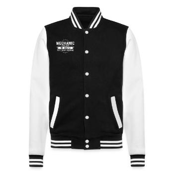 Mécanicien Collègues Cadeau Profession Dire Drôle - Veste Teddy - noir/blanc - Devant - Nik (191cm) & Marisol (170cm)