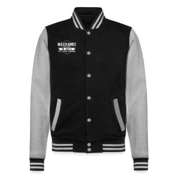 Mechaniker Kollegen Geschenk Beruf Spruch Lustig - College-Sweatjacke - Schwarz/Grau meliert - Vorne - Nik (191cm) & Marisol (170cm)