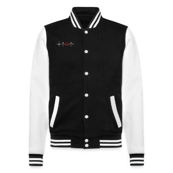 Pfannkuchen Herzschlag Rezepte Grillkuchen Liebhaber - College-Sweatjacke - Schwarz/Weiß - Vorne - Nik (191cm) & Marisol (170cm)