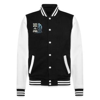 Bigfoot Believer Sasquatch Cryptid Forest Creature - College-Sweatjacke - Schwarz/Weiß - Vorne - Nik (191cm) & Marisol (170cm)