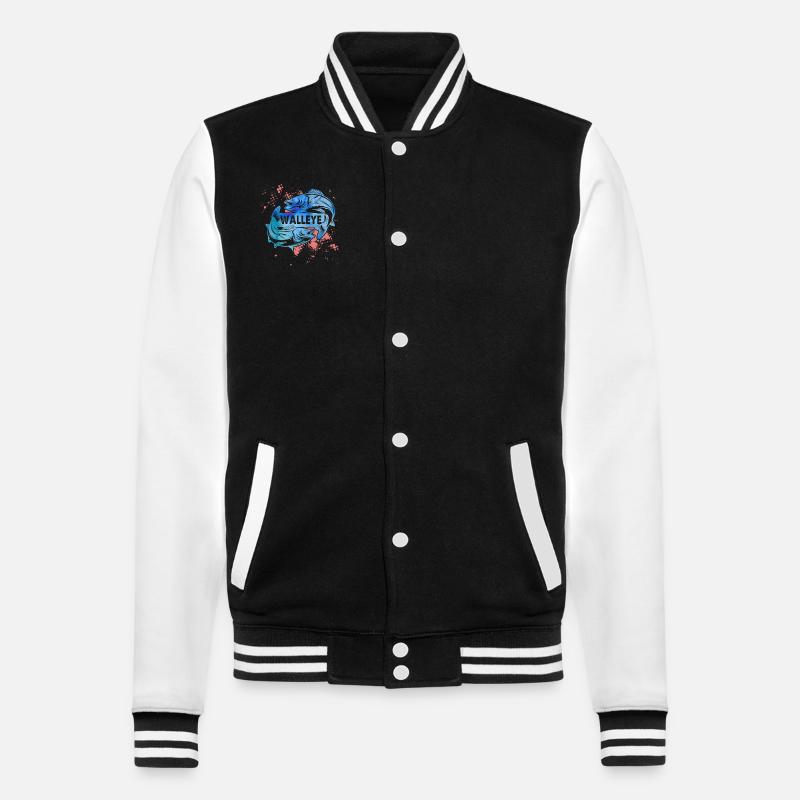 Awesome Walleye - College Sweat Jacket - black/white