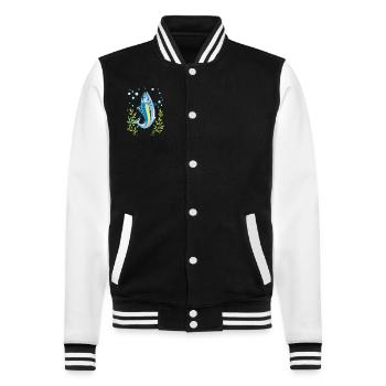 Albacore Lover - College Sweat Jacket - black/white - Front - Nik (191cm) & Marisol (170cm)