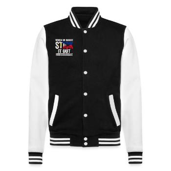 Arnis Eskrima Kali Philippinische FMA - College-Sweatjacke - Schwarz/Weiß - Vorne - Nik (191cm) & Marisol (170cm)