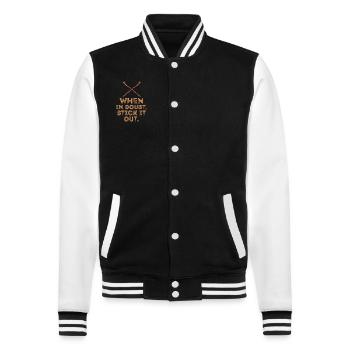 Arnis Eskrima Kali Philippinischer FMA Stick - College-Sweatjacke - Schwarz/Weiß - Vorne - Nik (191cm) & Marisol (170cm)