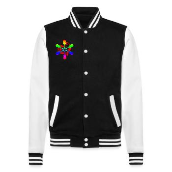 Acoustic Guitar Rainbow - College Sweat Jacket - black/white - Front - Nik (191cm) & Marisol (170cm)