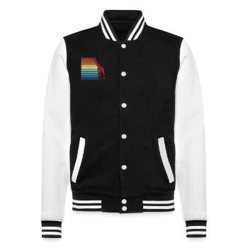 Retro African Giraffidae Nubian Giraffe Friend - College Sweat Jacket - black/white - Front - Nik (191cm) & Marisol (170cm)