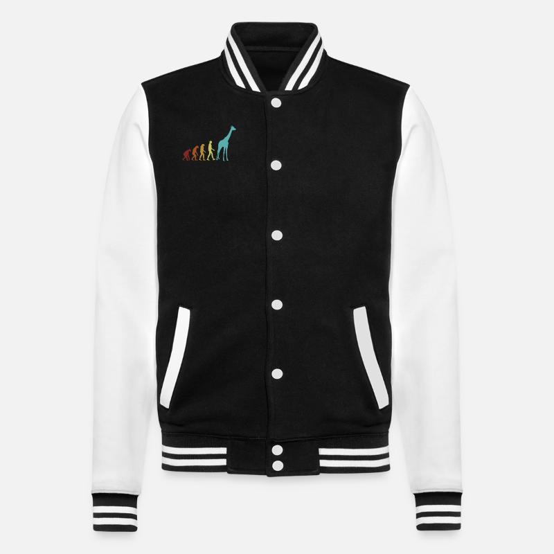 Girafe Evolution Giraffidae Nubian Africain - Veste Teddy - noir/blanc