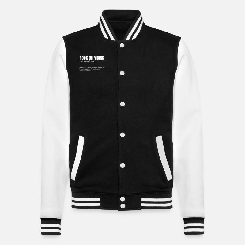 Funny Rock Climbing Excitement Definition - College Sweat Jacket - black/white