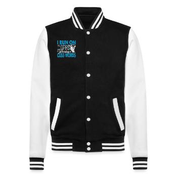 Cigar Smoking I Runs On Cigars - College Sweat Jacket - black/white - Front - Nik (191cm) & Marisol (170cm)