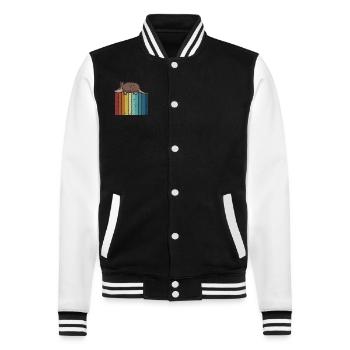 Retro Pink Fairy Cingulata Chlamyphoridae Lover - College Sweat Jacket - black/white - Front - Nik (191cm) & Marisol (170cm)