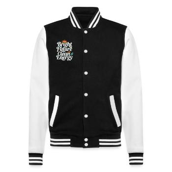 Solar Power Renewable Energy Sustainable Living - College Sweat Jacket - black/white - Front - Nik (191cm) & Marisol (170cm)