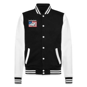 Lokaler Eierhändler Hühnerbesitzer Züchter - College-Sweatjacke - Schwarz/Weiß - Vorne - Nik (191cm) & Marisol (170cm)