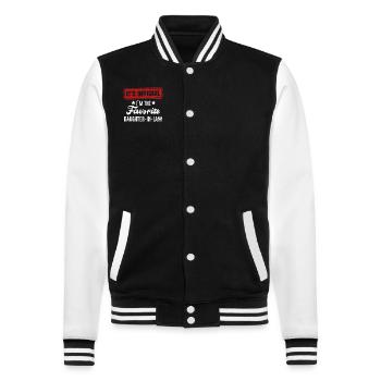 I'm The Favorite Daughter-In-Law - College Sweat Jacket - black/white - Front - Nik (191cm) & Marisol (170cm)