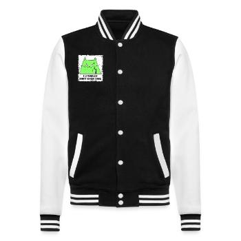 Ich kann mich buchstäblich nicht einmal darum kümmern - College-Sweatjacke - Schwarz/Weiß - Vorne - Nik (191cm) & Marisol (170cm)