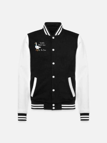 Die dümmste Gans der Welt auf freiem Fuß - College-Sweatjacke - Schwarz/Weiß