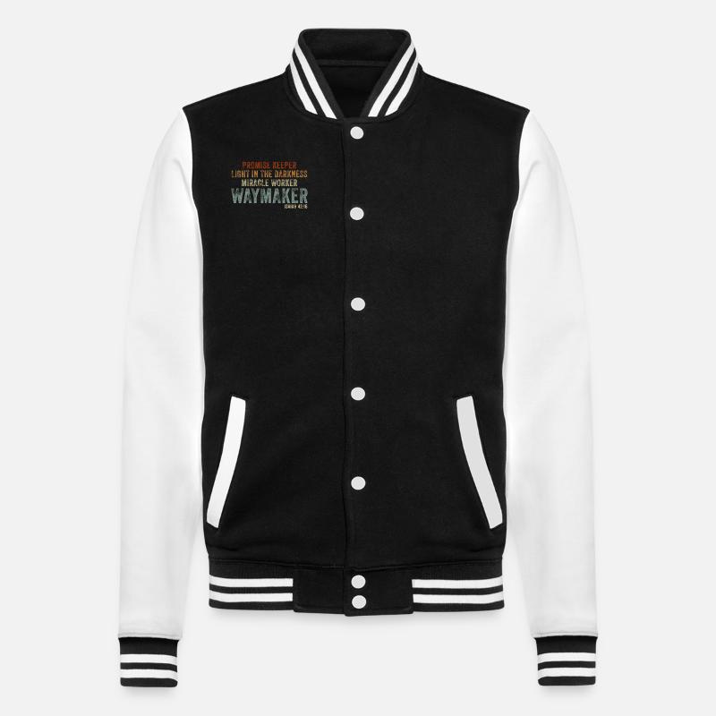 Wegweiser, Versprechenshüter, Wundertäter - College-Sweatjacke - Schwarz/Weiß