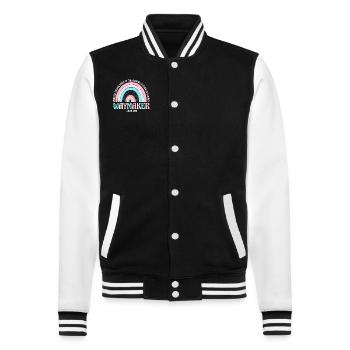 Wegweiser, Versprechenshüter, Wundertäter - College-Sweatjacke - Schwarz/Weiß - Vorne - Nik (191cm) & Marisol (170cm)