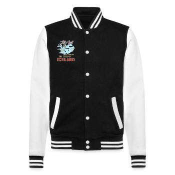 Let's Just Go And See The Sites Of Iceland - College Sweat Jacket - black/white - Front - Nik (191cm) & Marisol (170cm)
