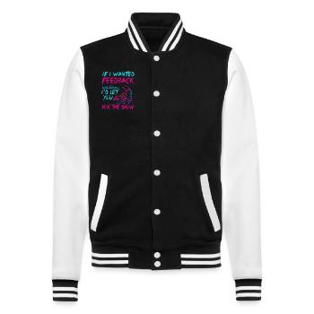 Wenn ich Feedback Sound Engineer wollte - College-Sweatjacke - Schwarz/Weiß - Vorne - Nik (191cm) & Marisol (170cm)