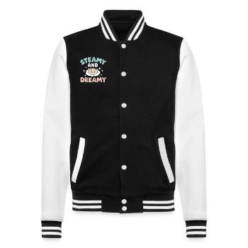 Dim-sum-liebhaber Chinesischer Küche Und Knödel - College-Sweatjacke - Schwarz/Weiß - Vorne - Nik (191cm) & Marisol (170cm)