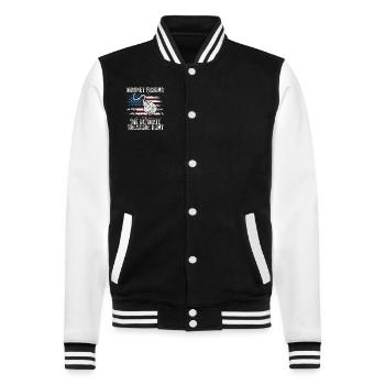 Aimant de pêche en néodyme pour pêcheur magnétique - Veste Teddy - noir/blanc - Devant - Nik (191cm) & Marisol (170cm)