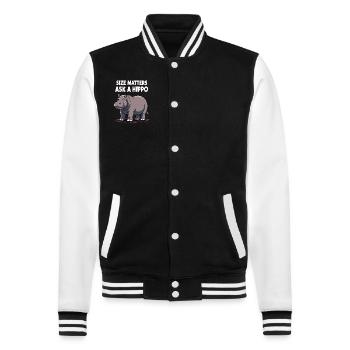 Hippo humor, Sarcastic quotes, Funny - College Sweat Jacket - black/white - Front - Nik (191cm) & Marisol (170cm)