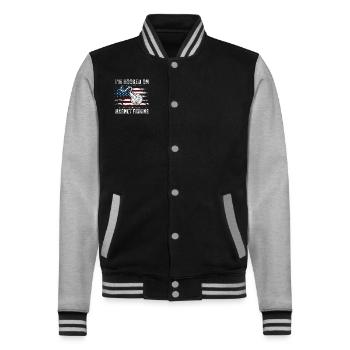 Neodym-Magnet zum Angeln, magnetischer Fischer - College-Sweatjacke - Schwarz/Grau meliert - Vorne - Nik (191cm) & Marisol (170cm)