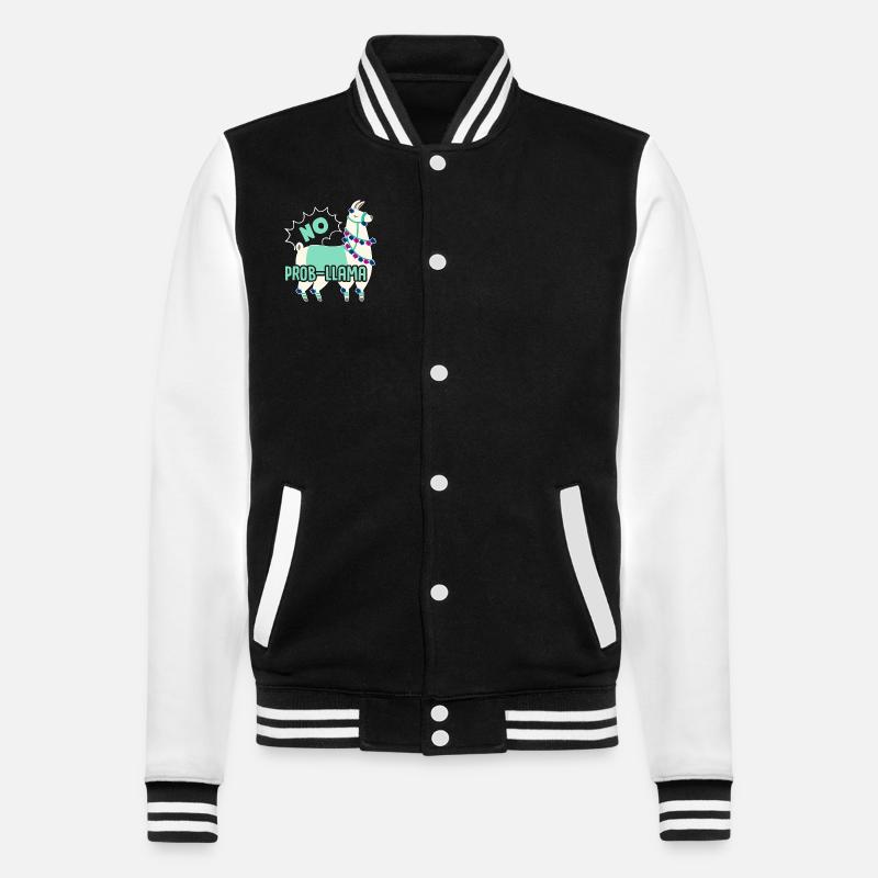 Llama No Prob Llama - College Sweat Jacket - black/white