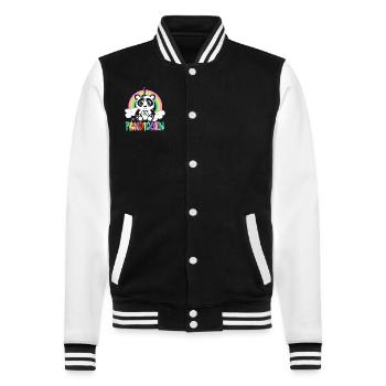 Panda I Am Pandicorn - College Sweat Jacket - black/white - Front - Nik (191cm) & Marisol (170cm)