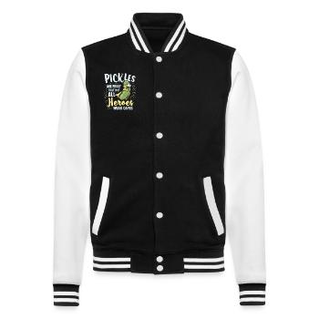 Pickle Lovers Humor Dill-ightful Jokes Funny Food - College-Sweatjacke - Schwarz/Weiß - Vorne - Nik (191cm) & Marisol (170cm)